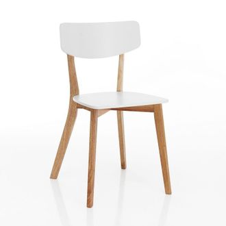 Oresteluchetta Juego De 2 Sillas De Madera Maciza De Roble Con Asiento Mdf Blanco Mate Tokyo