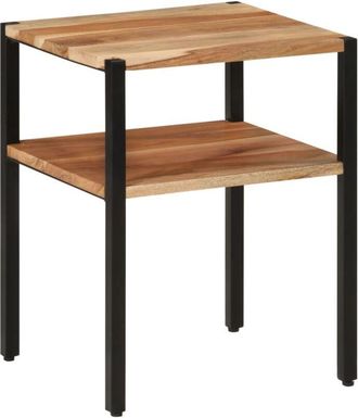 vidaXL Mesa Auxiliar De Madera Maciza Acacia Y Hierro 35x35x45 Cm Vidaxl