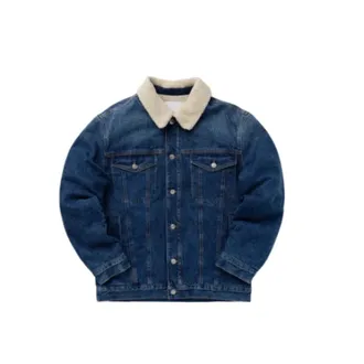 Isabel Marant Indigo Denim Shearling Collar Jacket - Heren - Spijkerjassen - Blauw - M - Denim - Jassen