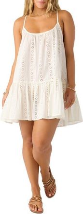 O'Neill Kylee Cotton Eyelet Cover-Up Minidress in White at Nordstrom, Size X-Small