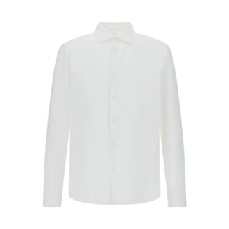Herno Formal Shirts, male, White, Size: XL Linen Shirt