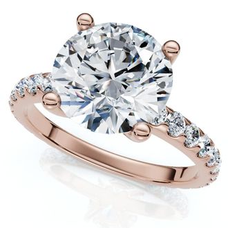 Pompeii3 Certified 3.40Ct Round Cut Diamond Engagement Ring 14k Gold Lab Grown