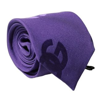 Dolce & Gabbana Ties, male, Purple, Size: ONE SIZE Logo Monogram Silk Adjustable Necktie