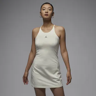 Nike Jordan Womens Jordan Slim Knit Dress in White | FN5694-133