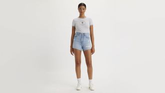 Levi's High Rise Mom Shorts - Womens - 23 - Blue