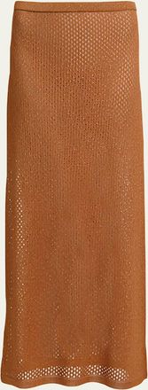Diane Von F&uuml;rstenberg Harmon Straight Shimmer Mesh Knit Maxi Skirt