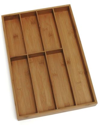 Lipper International Bamboo Flatware Organizer, 7 Compartments