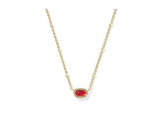 Kendra Scott Mini Elisa Satellite Short Pendant Womens Necklace Womens Necklace Gold Red Illusion, Brass/Crystal/Gold-Plated