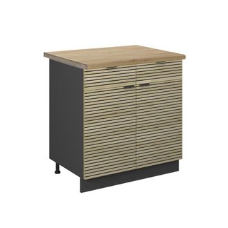 Vicco Mueble Bajo De Cocina Fame-line, Panel De Roble, 80 Cm, Et Roble