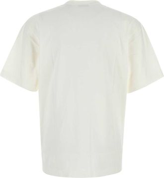 Burberry Mens White Cotton T-Shirt Chalk Exterior