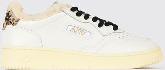Autry Medalist Low Leather Sneakers with Shearling Lining and Suede Details