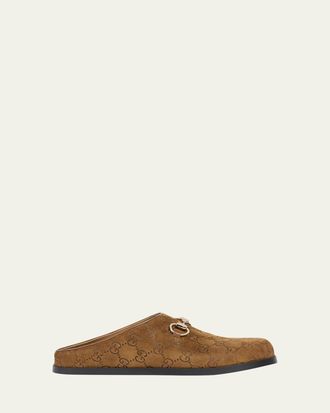 Gucci GG Luxury Suede Mules with Horsebit