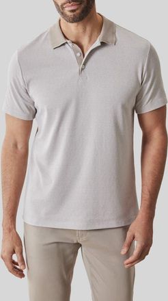 Robert Barakett Rib Collar Polo in String at Nordstrom, Size Xx-Large