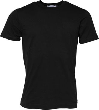 Dolce & Gabbana Black Cotton Crew Neck Short Sleeves Mens T-shirt