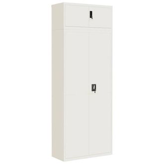 Berkfield Home File Cabinet White 90x40x240 cm Steel | Size: 90 x 40 x 240 cm
