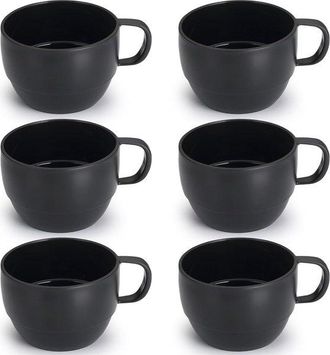 OEM Juego De 6 Tazas De Caf&eacute; - Pl&aacute;stico Ligero - 350 Ml - Ideal Para Exteriores
