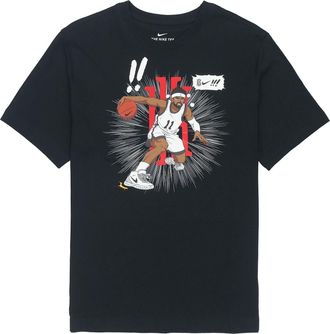 Nike Mens Nike Kyrie Logo Basketball Sports Printing Round Neck Short Sleeve Black T-Shirt DD0780-010
