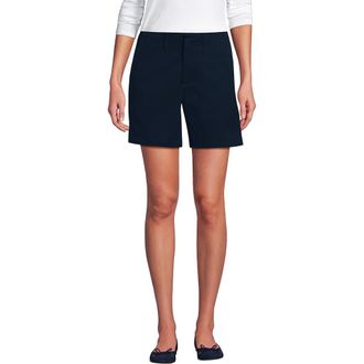 Lands End Plus Size Elastic Back Classic 7 Chino Shorts in Radiant Navy at Nordstrom, Size 16Short