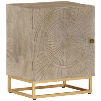 vidaXL Bedside Cabinet 40x30x50 cm Solid Wood Mango and Iron Vidaxl