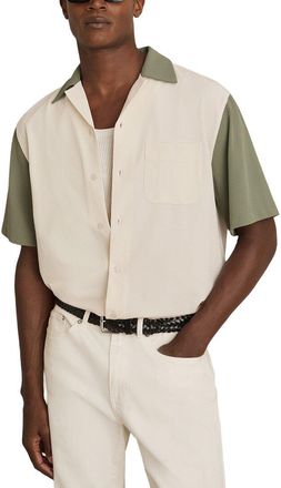 Reiss Peza Textured Colorblock Shirt