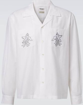 Bode Embroidered cotton and silk shirt