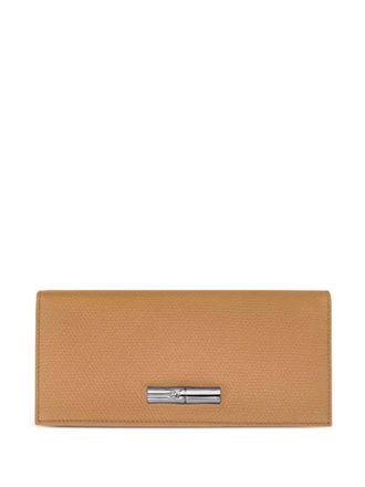 Longchamp Roseau textured leather wallet - women - Leather - One Size - Brown