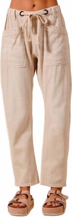 So Me Vintage Washed Slim Barrel Pant In Ecru