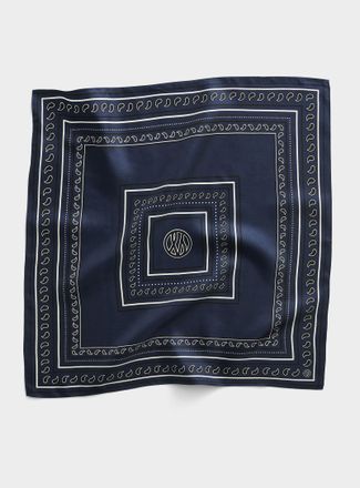 lescarf Womens Paisley pure silk square scarf