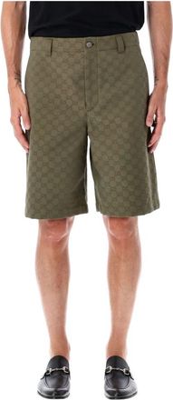 Gucci Casual Shorts, male, Green, Size: L Bermuda GG