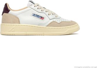 Autry Medalist Low Suede And Leather Sneakers White/Fig Aulw Ls18