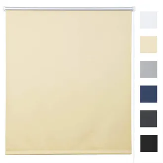 Woltu Woltu Tenda A Rullo Oscurante Termica Isolante Finestra Porta Senza Fori Beige 110x160 Cm