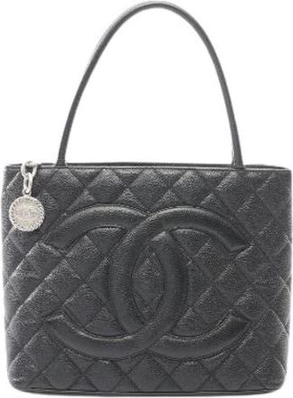 Chanel Pre-owned Caviar Skin Tote Bag - Dames - Vintage Handtas - Zwart - ONE Size - Leer - Vintage
