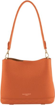 Pourchet Besace Manhattan - PM - Dames - Schoudertassen - Oranje - ONE Size - Leer - Tassen