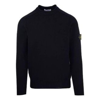 Stone Island Logo Patch Detail Crewneck Sweater Black 7815528D3-V0029