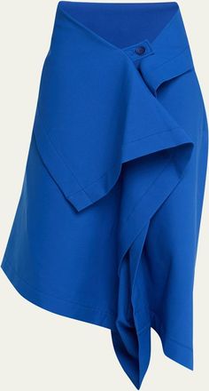 Issey Miyake Gypsum Draped Wide-Leg Crop Trousers