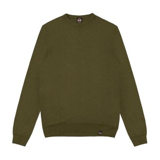 Colmar Sweatshirts, male, Green, Size: 2XL Green Wool Crew Neck Sweater