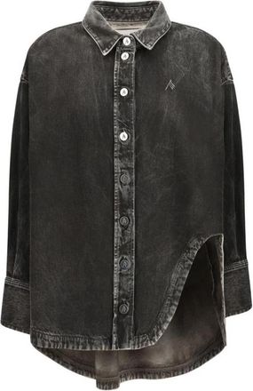 The Attico Diana Denim Shirt - Dames - Spijkeroverhemden - Zwart - 2XS - Denim - Overhemden