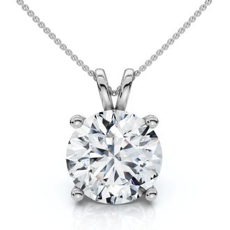 Pompeii3 1Ct Solitaire Diamond Pendant 14k Gold Lab Grown 18 Necklace