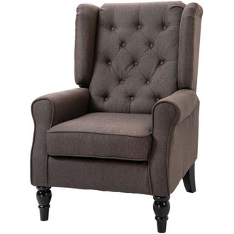 HOMCOM Poltrona Elegante in Stile Francese con Cuscini Marrone - Homcom