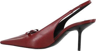 Victoria Beckham Bordeaux Slingback met Strikdetail - Dames - Pumps - Rood - 40 EU - Leer - Schoenen