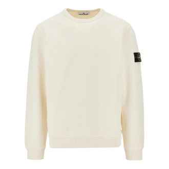 Stone Island Crewneck cotton sweatshirt with Logo Badge Man XL