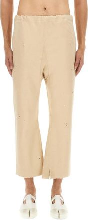 Maison Margiela Cropped Broeken - Dames - Vrijetijds broeken - Beige - S - Katoen - Broeken