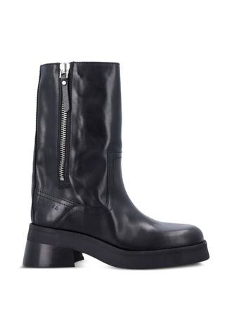 Miista Stivali Gunda in pelle con zip - Nero