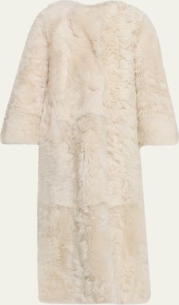 Yves Salomon Long Toscana Lamb Shearling Coat