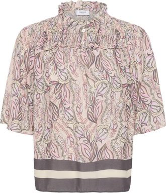 Saint Tropez Arty Blooms Shirt - Dames - Overhemden - Roze - S - Overhemden