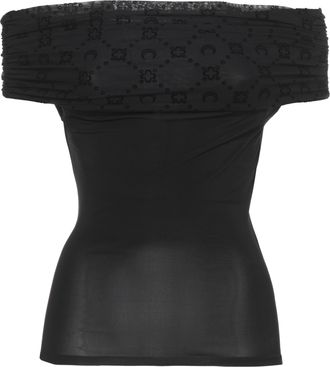 Marine Serre Black Moon Curled Detail Viscose Top