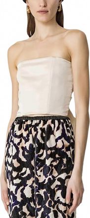 Forte_Forte Contemporary Duchesse Sash Bustier Top In Ivory