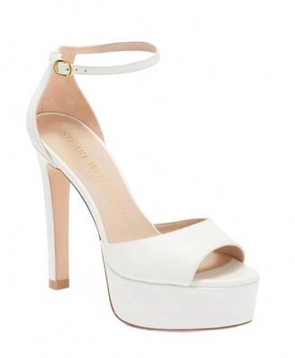 Stuart Weitzman Womens Disco Platform Sandals In White