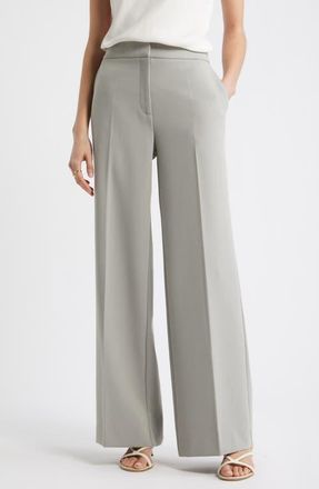 Nordstrom The Lennox Wide Leg Trousers in Green Chaparral at Nordstrom, Size 16