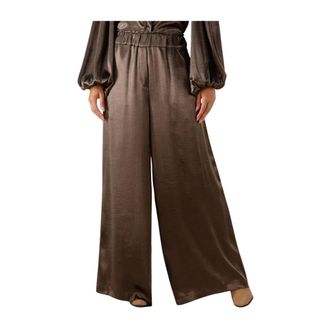 Notre-V Broeken, Dames, Bruin, S, Polyester, Wijde Bruine Polyester Dames Broek